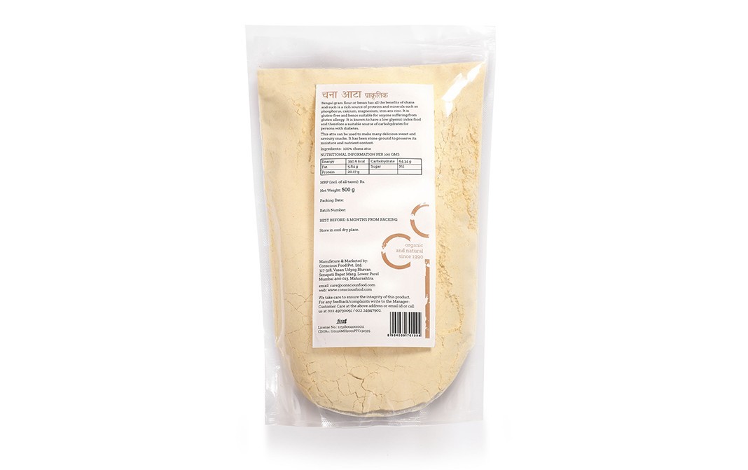 Conscious Food Bengal Gram Flour Chana Atta   Pack  500 grams